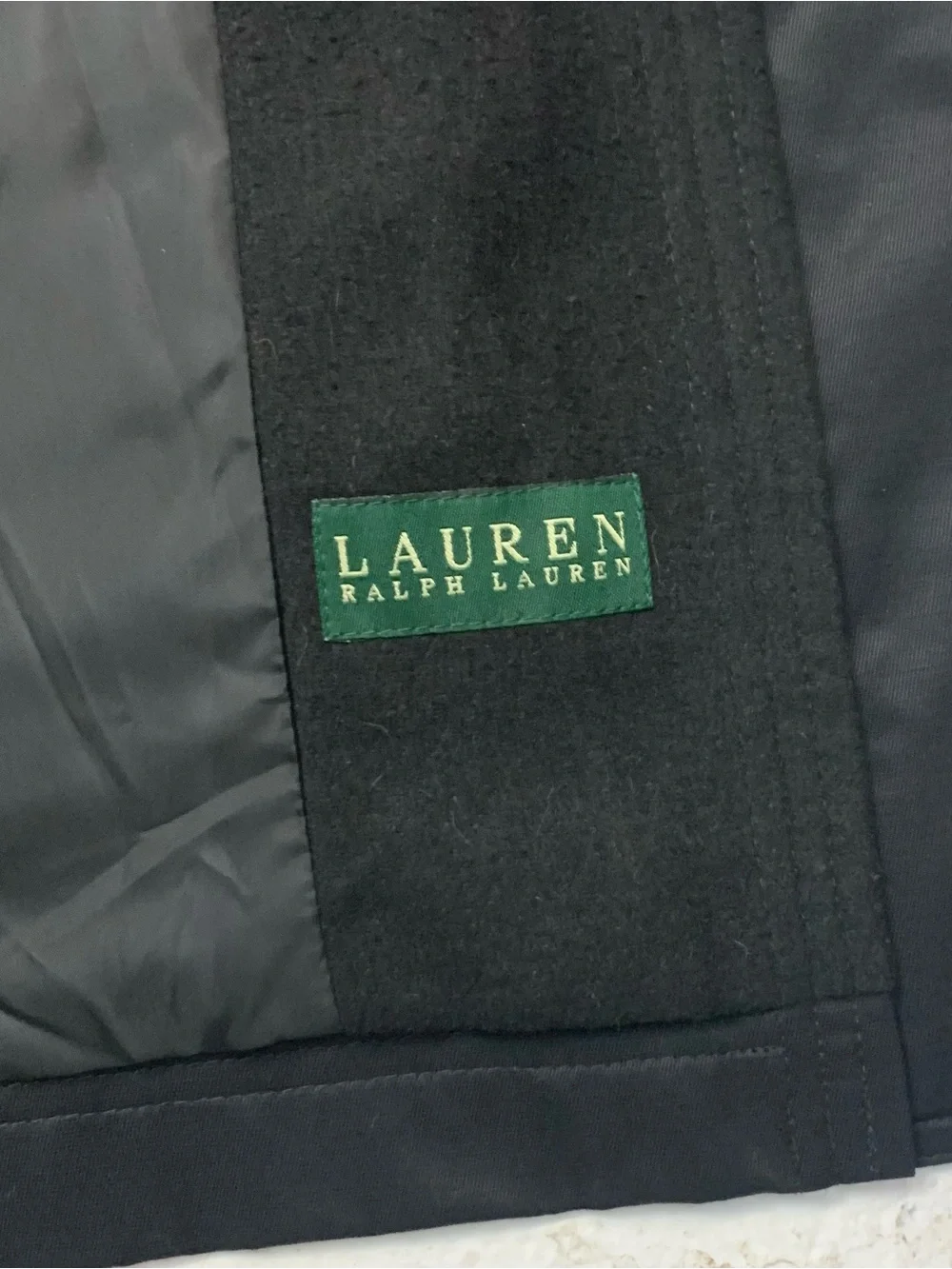 Lauren Ralph Lauren Men L Trench Coat Full Zip Button Removable Lining Black